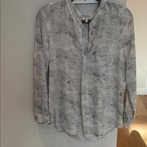 Joie Stylish Black and White Patterned Blouse